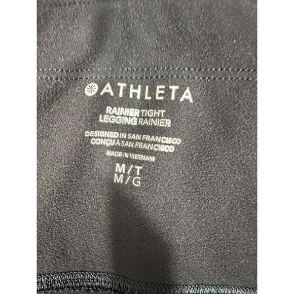 Athleta Rainier Tight Leggings Womens Medium Tall Black Active Run Yoga Train - Picture 7 of 11